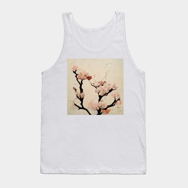 Traditional Japanese Sakura Canvas #1 Tank Top by AntielARt